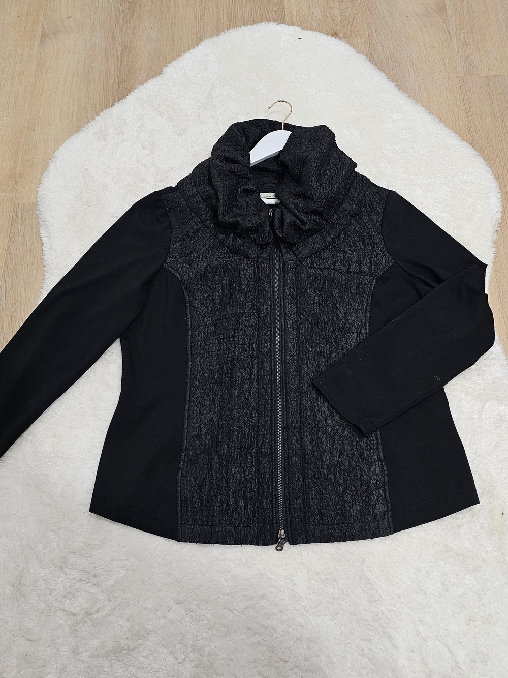 Hammock & Vine Textured Black Cowl Neck Jacket 18 Avant Garde ArtToWear Minimal - Picture 2 of 16
